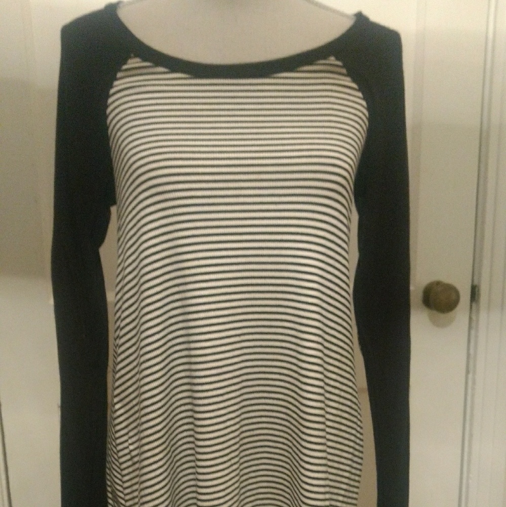 My Story black stripe knit dress